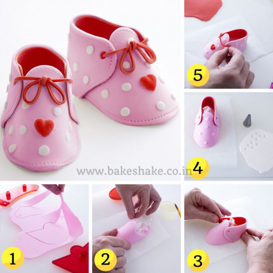 Fondant baby store booties for cupcakes